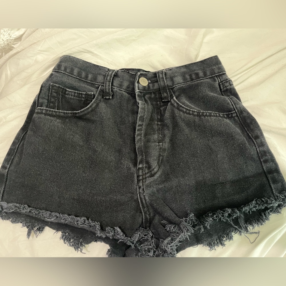 John Galt Black Denim Shorts NWOT XS